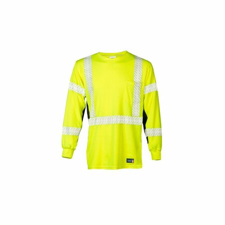 KISHIGO Premium Black Series FR Long Sleeve T-Shirt, Yellow/Lime, XL F506-XL